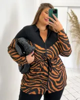 Conjunto Viscolycra Maria Francia Preto/Marrom Zebra Animal Print - Foto 2
