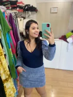 Conjunto Blusa Saia Shorts Cotelê Maria Francia Azul - Foto 3