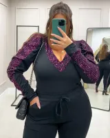 Conjunto Moletinho Paetês Maria Francia Preto/Rosa - Foto 2