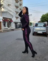 Conjunto Moletinho Paetês Maria Francia Preto/Rosa - Foto 5
