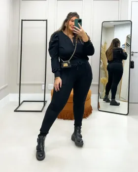 Conjunto Moletinho Maria Francia Preto