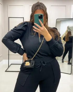 Conjunto Moletinho Maria Francia Preto - Foto 2
