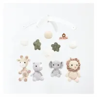 Móbile Safári  - Estrelas + Bolinhas - Leão + Elefante + Girafa + Rinoceronte - Foto 6