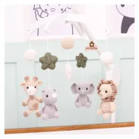 Móbile Safári  - Estrelas + Bolinhas - Leão + Elefante + Girafa + Rinoceronte - Foto 7