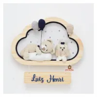 Ursinho Dormindo - Com Pet - 3 balões - Nuvem M - Porta Maternidade