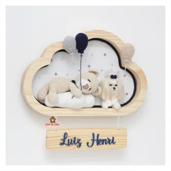 Ursinho Dormindo - Com Pet - 3 balões - Nuvem M - Porta Maternidade - Foto 2