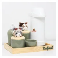Kit Higiene - 6 peças - Cores - Cavalo + Urso Aviador - Foto 2