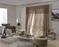 Cortina Sala Renda Classica Desert 3,00M X 1,80M X 40CM