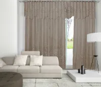 Cortina Sala Renda Classica Desert 3,00M X 1,80M X 40CM - Foto 3