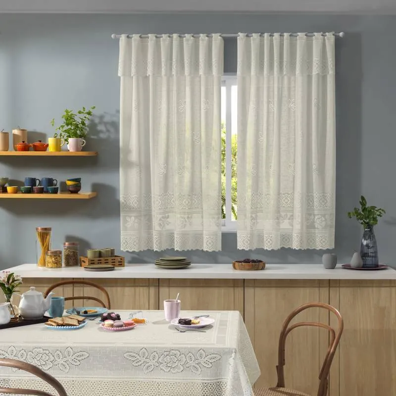 Cortina de Renda de Cozinha Valencia 2,00M X 1,20M X 20CM