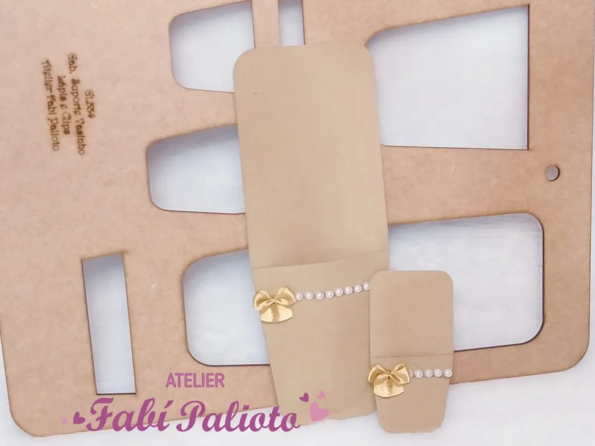 G1.334  Gabarito de Moldes em MDF Suporte Vasinho para clips e ponteiras