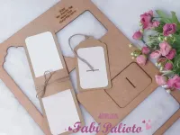 G1.335  Gabarito de Moldes em MDF Suporte Tag para clips e ponteiras