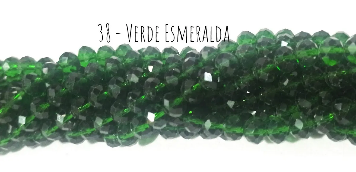 Fio de cristal Verde Esmeralda - 38