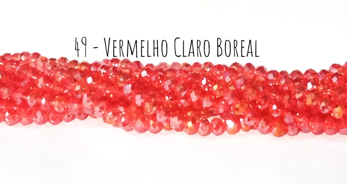 Fio de cristal Vermelho Claro Boreal - 49