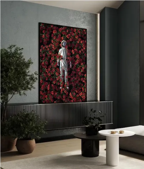 Quadro Astronauta Flores
