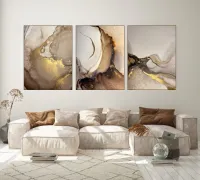 Trio  abstrato dourado 2 - Foto 2