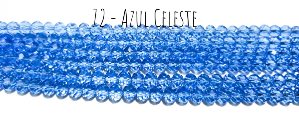 Fio de cristal Azul Celeste - 72 Imagem