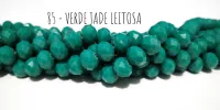 Fio de cristal Verde Jade Leitosa - 85