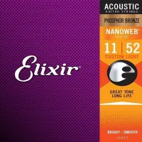 Jogo de Cordas para Violão Elixir 11 - 52 Phosphor