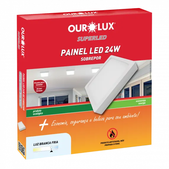 PLAFON LED SOBREPOR 24W BIV 6500K QUADRADO Imagem