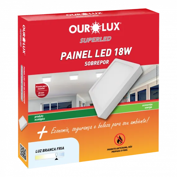 PLAFON LED SOBREPOR 18W BIV 6500K QUADRADO