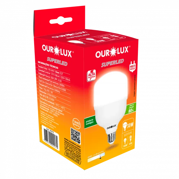 SUPER LED ALTA POTÊNCIA T 30W BIVOLT 6500K E27
