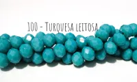 Fio de cristal Turquesa Leitosa - 100