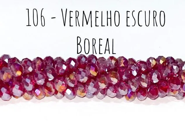 Fio de cristal Vermelho Escuro Boreal - 106 Imagem