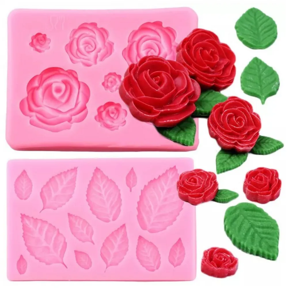Molde de Silicone Flores e Folhas 
