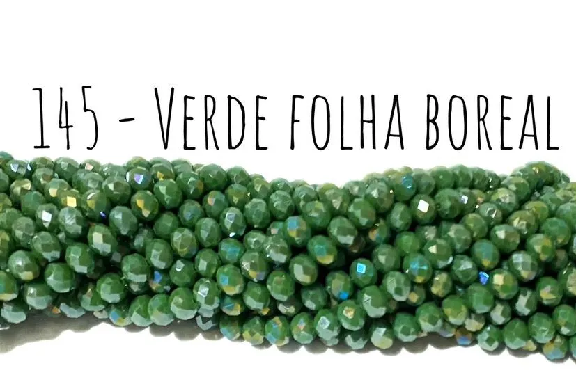 Fio de cristal Verde Folha Boreal - 145 Imagem