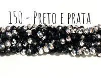 Fio de cristal Preto e Prata - 150