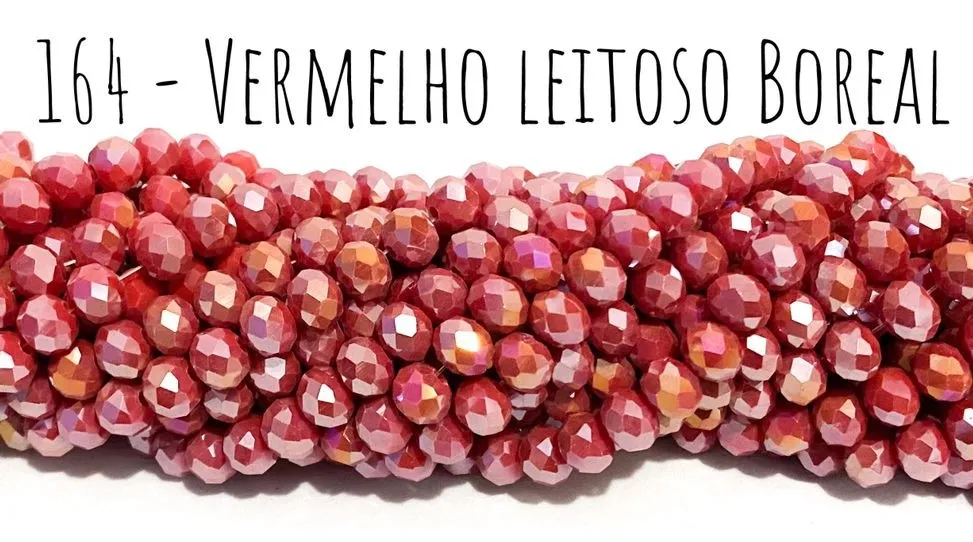 Fio de cristal Vermelho Leitoso Boreal - 164 Imagem