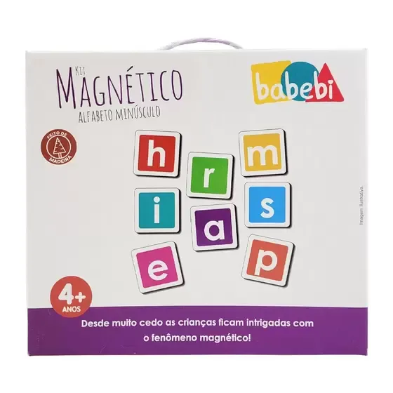 Kit Magnético Alfabeto  Minúsculo MDF  96 Peças