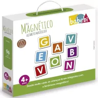 Kit Magnético Alfabeto Maiúsculo MDF 96 Peças
