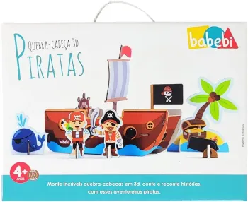 Quebra Cabeça Infantil Piratas 3D 