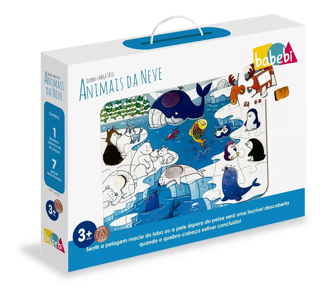 Quebra-cabeça Tátil - Animais Da Neve Imagem
