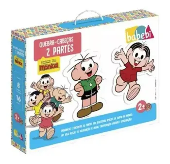 Quebra-Cabeça 2 partes - Turma da Mônica/ 16 Peças