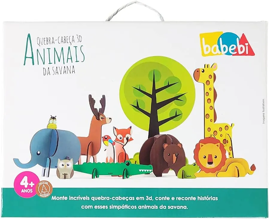 Quebra Cabeça Infantil 3D  Animais Savana Imagem