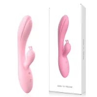 Vibrador Ponto G e Estimulador Clitoriano Formato Coelho USB - ML1236 - Foto 5