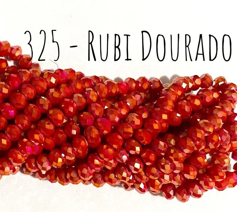 Fio de cristal Rubi Dourado - 325 Imagem