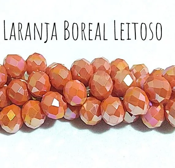 Fio de cristal Laranja Boreal Leitoso - 326 Imagem