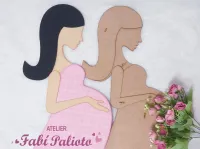 G1.344 Gabarito de Moldes em MDF Silhueta  Grávida 50cm 