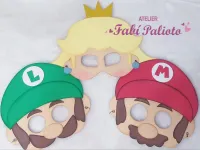G1.347  Gabarito de Moldes em MDF Máscaras Luigi, Mário e Princesa - Foto 2