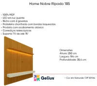 Painel Nobre Ripado 1,85  tv 75 com nicho - Foto 5