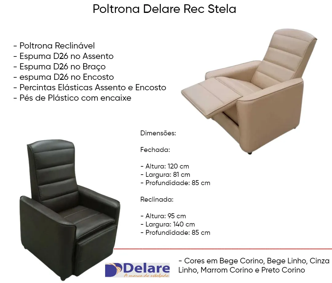 Poltrona do Papai reclinavel Delare/paropas Varias cores