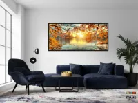 Quadro Decorativo  Nascer Do Sol 130x60 moldura preta 2x2 - Foto 5