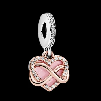 Berloque pendente rose familia para sempre