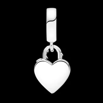 Berloque pendente cadeado de coracao com rosa – Inspiração Pandora - Foto 2