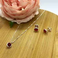 Conjunto de Prata 950 - Ponto de Luz  Vermelho  - CJT203 - Foto 2