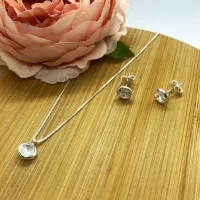 Conjunto de Prata 950 - Ponto de Luz  Branco  - CJT203